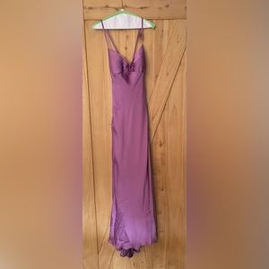 David’s bridal formal gown size 6 gemstone detail on rouge in back. Worn once.